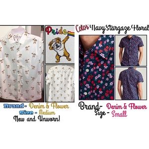 ❌SOLD❌Denim & Flower Shirt Short Sleeve Button Up bundle !